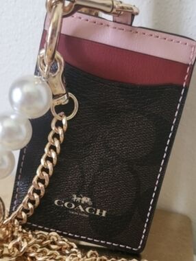Coach Dark Brown Signature Card Holder